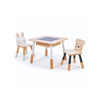 Set de mesa y dos sillas de madera